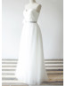 Ivory Satin Tulle Strapless Sweetheart Wedding Dress